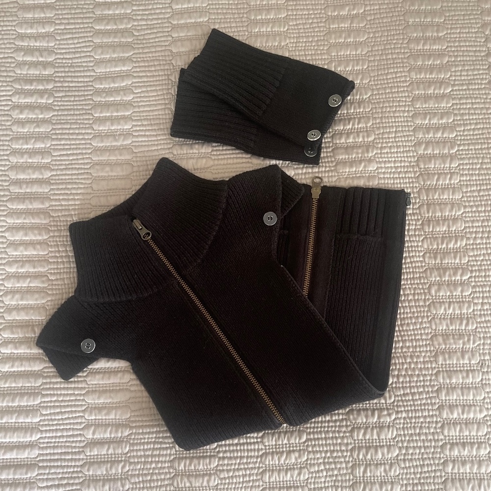 Veronica Beard Black Wool Uptown Dickey + Cuffs sz O/S